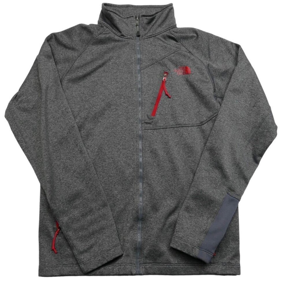 The North Face size Small gray red Jacket Full Zip Polyester Y2K